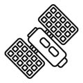Satellite solar panel icon outline vector. Space power charge Royalty Free Stock Photo