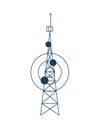 Cellular Communication Satellite Tower Isolated