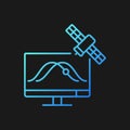 Satellite tracking gradient vector icon for dark theme