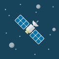 Satellite vector icon in flat style