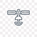 Satellite vector icon isolated on transparent background, linear