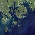 Satellite view of Acadia National Park.