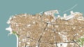 Satellite view of Beirut, Lebanon. Map, streets and buildings