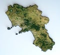 Satellite view of the Campania region. Italy.