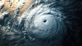 A satellite view captures the immense power of a tropical cyclone, Ai Generated