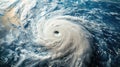 A satellite view captures the immense power of a tropical cyclone, Ai Generated