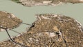 Satellite view of Istanbul. Map streets and buildings. Turkey Royalty Free Stock Photo