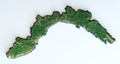 Satellite view of the Liguria region. Italy