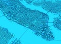 Satellite view of New York city, map. Streets and skyscrapers. usa Royalty Free Stock Photo