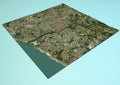 Satellite View of Porto, Portugal, map, section 3d