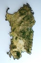 Satellite view of the Sardinia region. Italy.