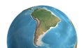 Satellite view of South America and Amazon Rainforest