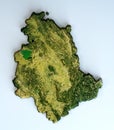 Satellite view of the Umbria region. Italy.