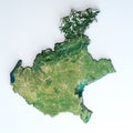 Satellite view of the Veneto region. Italy