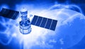 Satellites flying around earth Royalty Free Stock Photo