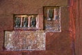 Sati Pratha, Palm impressions of the royal queens at the entrance of Junagarh Fort, Bikaner, Rajasthan, India Royalty Free Stock Photo