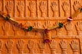 Handprints at gate of Mehrangarh Fort, Jodhpur, Rajasthan, India