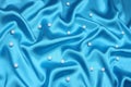 Satin background with pearls Royalty Free Stock Photo