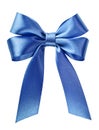 Satin blue ribbon bow Royalty Free Stock Photo