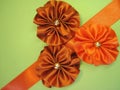 Satin ribbon-flowers Royalty Free Stock Photo