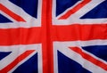 Satin Union Jack United Kingdom Flag Fabric Background Royalty Free Stock Photo