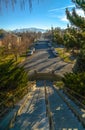 Satirs overlooking road sky and mountain in Provo Royalty Free Stock Photo