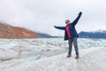 Satisfaction of being on the Viedma glacier, patagonia, argentina