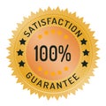 100% satisfaction guarantee stamp isolated on white