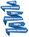 100% Satisfaction Guaranteed blue illustration label ribb Royalty Free Stock Photo