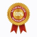 100 Satisfaction Guaranteed Label. 3D rendering vector Royalty Free Stock Photo