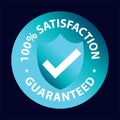 100% satisfaction guaranteed vector with tick mark