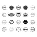 Satisfaction quality premium guarantee logo set vector.