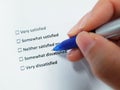 Satisfaction Survey or feedback form. Satisfied or dissatisfied with the service or product Royalty Free Stock Photo