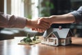 The satisfied client shakes hands with a real estate agent. Royalty Free Stock Photo