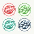 Satisfied customer rubber stamp set in four different colors