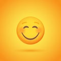 Satisfied emoticon smile icon with shadow for social network design Royalty Free Stock Photo