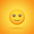 Satisfied emoticon smile icon with shadow for social network design Royalty Free Stock Photo