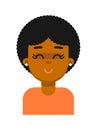 Satisfied facial expression of black girl avatar