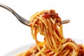 Spaghetti with Tomato Sauce on a Fork, Isolated on a Transparent Background, Fresh Organic Delicious Food and Culinary Object