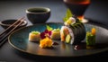 Satisfy Your Cravings: Tempting Sushi Menu Featuring Creative Rolls and Sashimi Options - ai generated