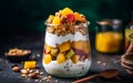 Satisfy your senses with a Greek yogurt granola mango parfait.