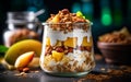 Satisfy your senses with a Greek yogurt granola mango parfait.