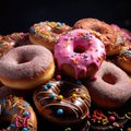 Vibrant Photo of an Assortment of Tempting Donuts