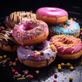 Vibrant Photo of an Assortment of Tempting Donuts