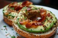 Satisfying Bagel avocado bacon. Generate Ai