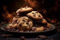 Satisfying Chocolate chip cookies pecan. Generate Ai