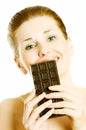 Satisfying a chocolate craving Royalty Free Stock Photo