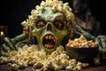 Satisfying Monster popcorn. Generate Ai