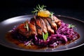 Satisfying Roasted duck red cabbage. Generate AI