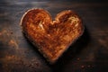 Satisfying Slice toasted heart bread. Generate Ai